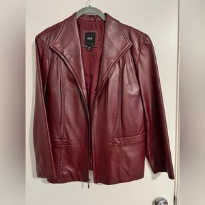 Vintage JLC New York dark red leather jacket. Large